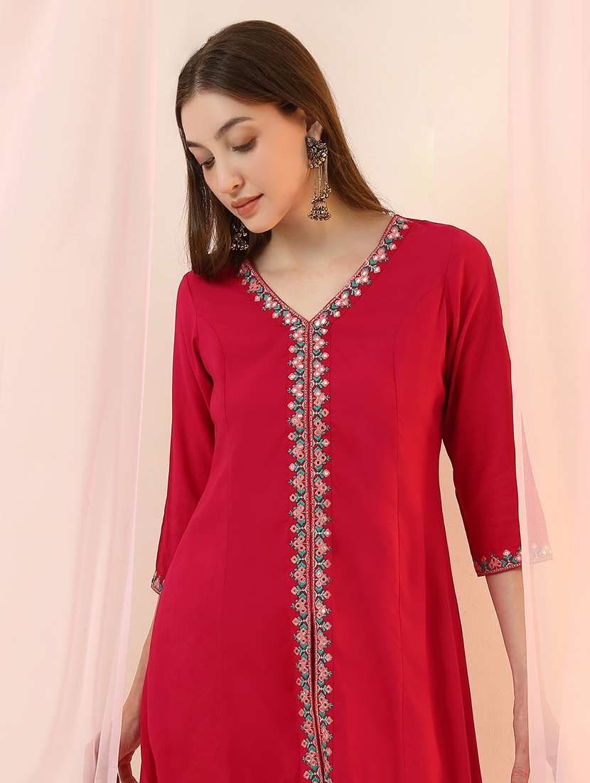 women pink kurta pant set ethnic suit - 22486931 -  Standard Image - 1