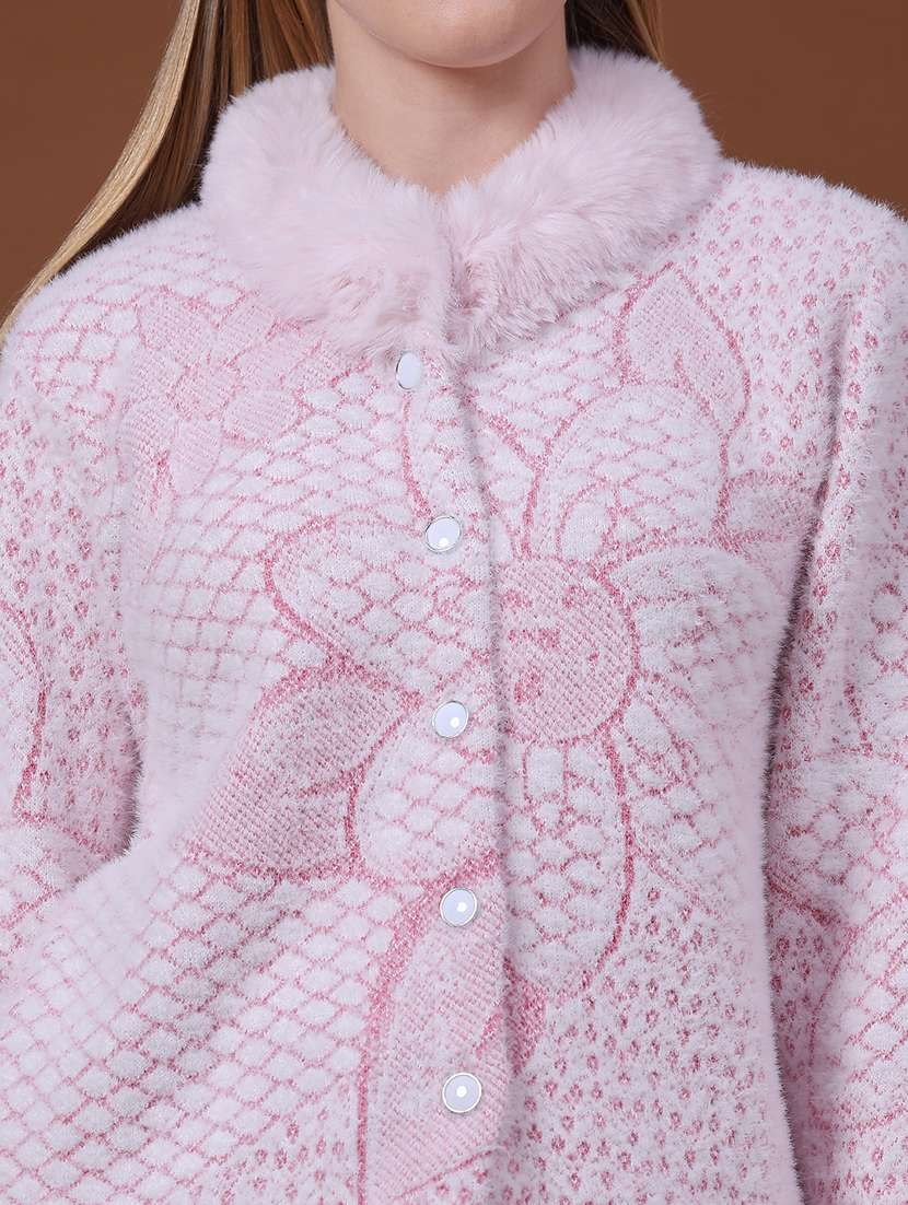Women Self Design Long Sleeve Cardigan - 22486954 -  Standard Image - 1