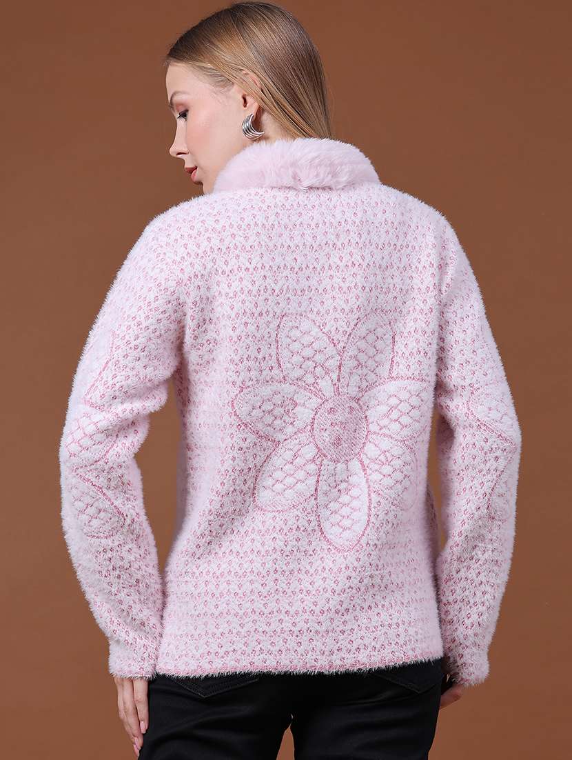 Women Self Design Long Sleeve Cardigan - 22486954 -  Standard Image - 4