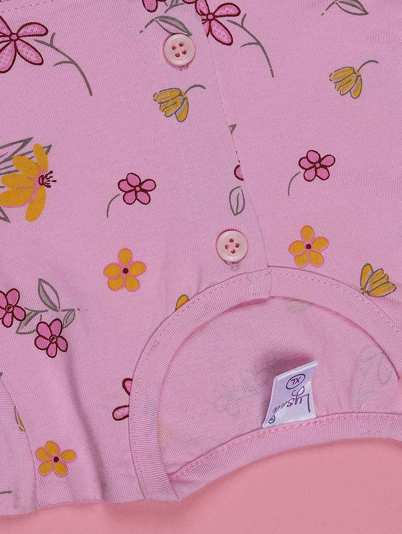 girls printed round neck frock with bloomer - 22487345 -  Standard Image - 4