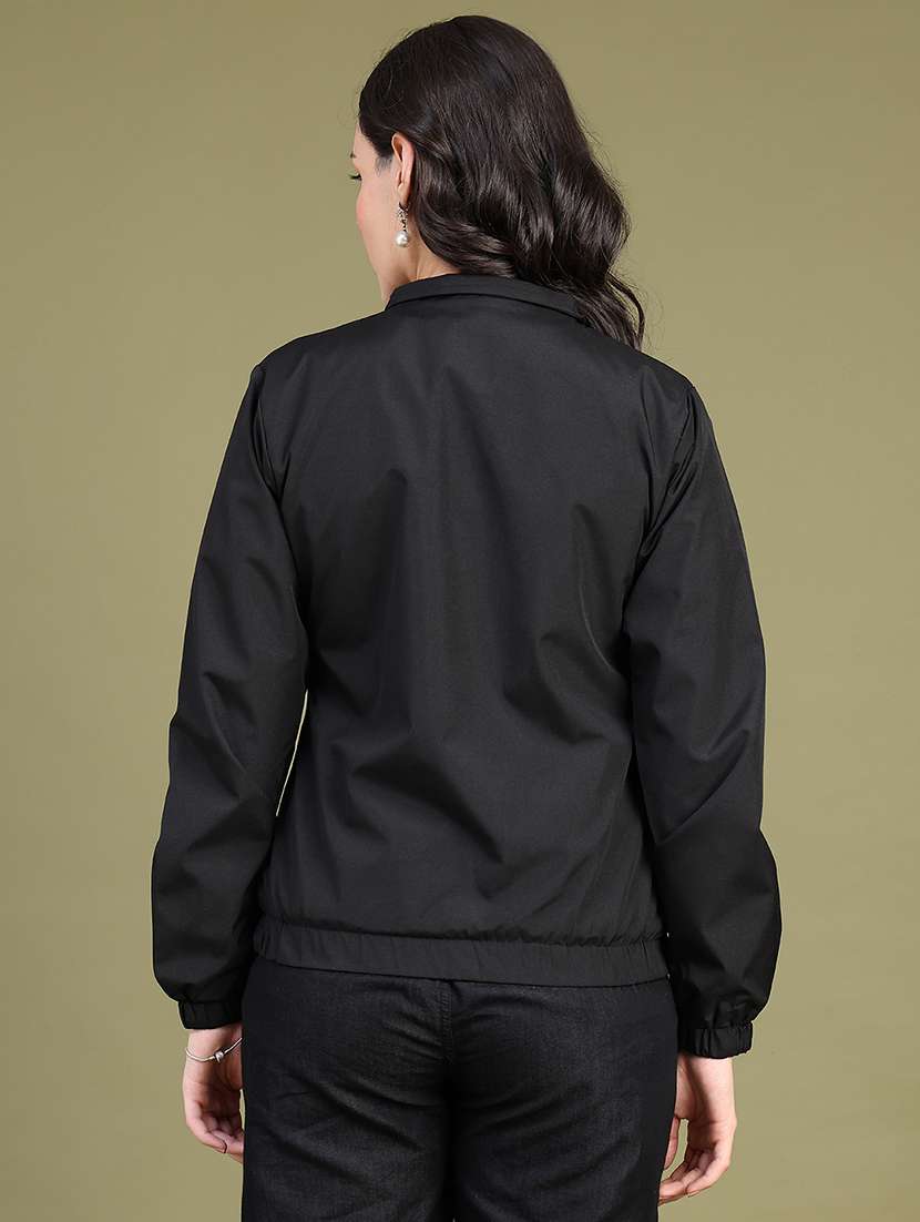 Women Solid Long Sleeve Windcheater Jacket - 22487383 -  Standard Image - 4