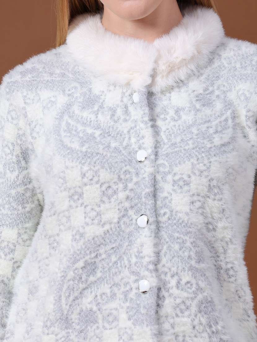 Women Self Design Long Sleeve Cardigan - 22488606 -  Standard Image - 1