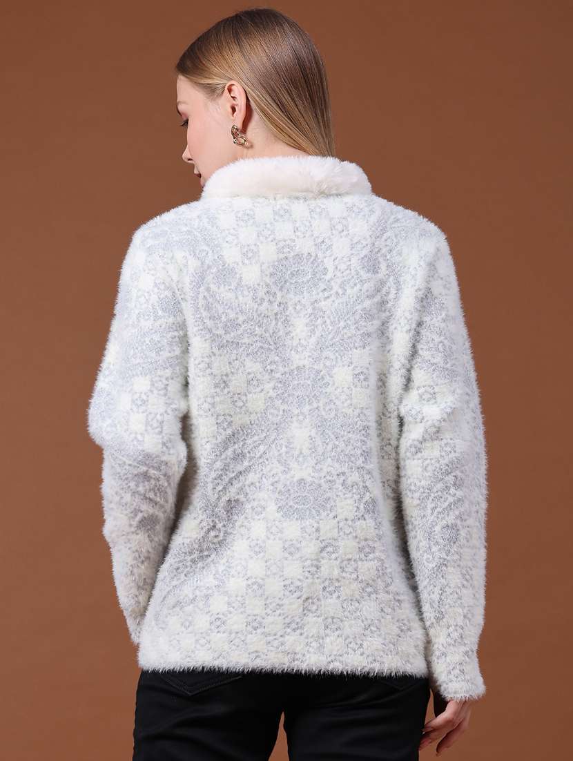Women Self Design Long Sleeve Cardigan - 22488606 -  Standard Image - 4
