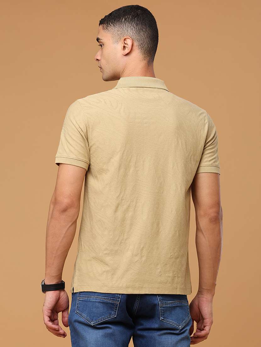 Men Self Design Short Sleeves Polo T-shirt - 22488665 -  Standard Image - 4
