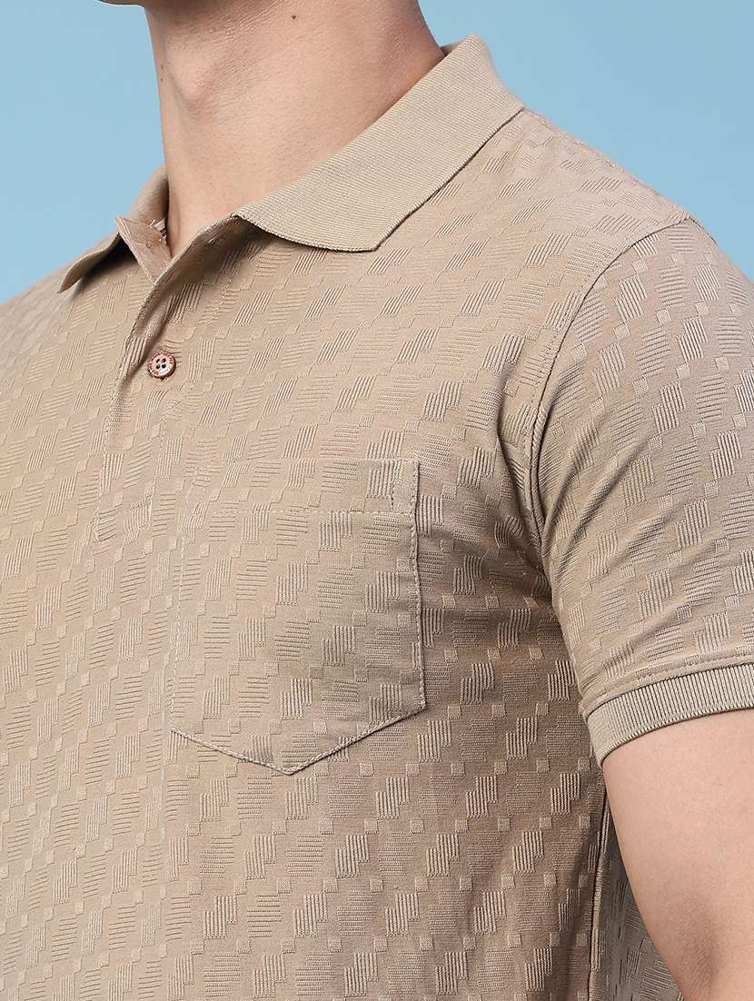 men self design short sleeve slim fit polo t-shirt - 22488675 -  Standard Image - 1