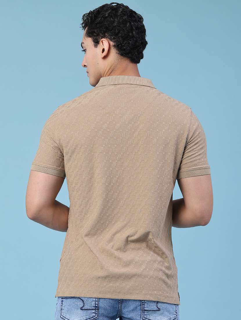 men self design short sleeve slim fit polo t-shirt - 22488675 -  Standard Image - 4