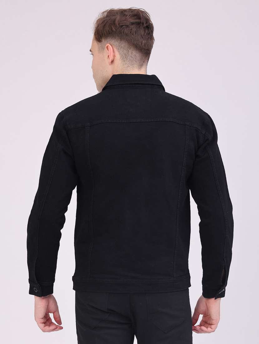 Men Solid Long Sleeve Denim Jacket - 22488857 -  Standard Image - 4