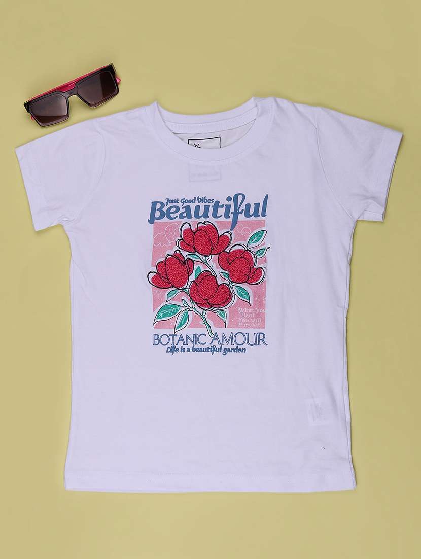 Girls Printed Short Sleeves Regular Fit Tee - 22488870 -  Standard Image - 1