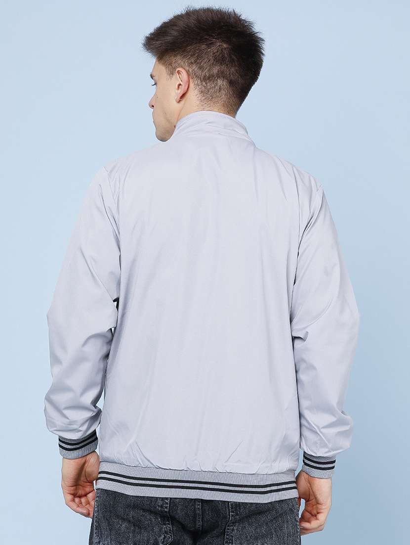 Men Solid Long Sleeve Lightweight Bomber Jacket - 22489164 -  Standard Image - 4