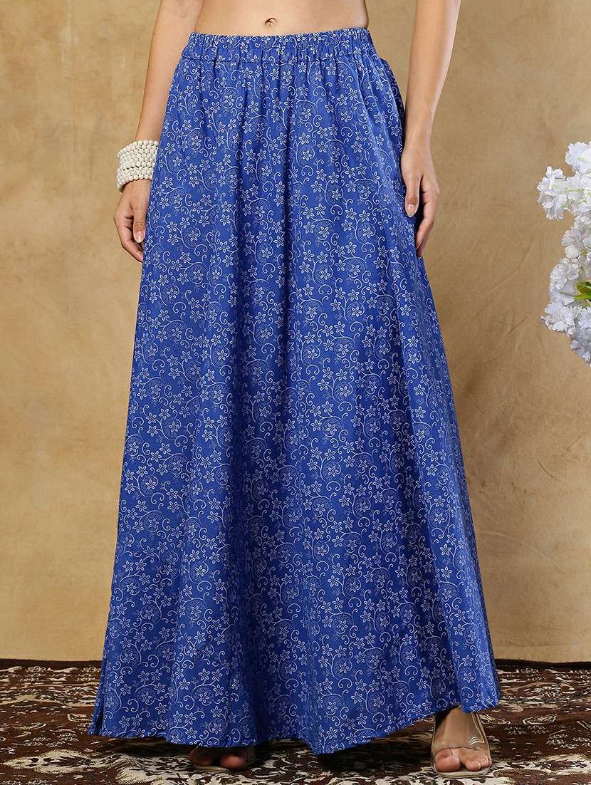 girls printed cotton a-line maxi skirt