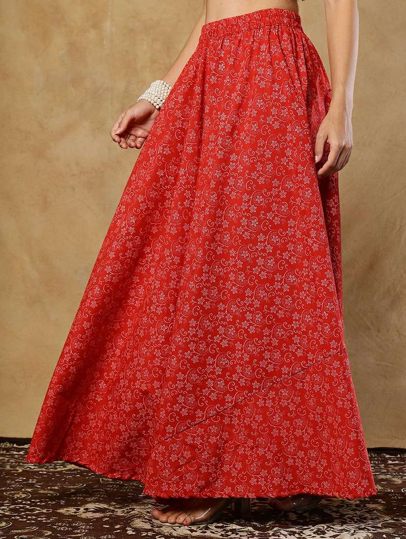 girls printed cotton a-line maxi skirt - 22489348 -  Standard Image - 1