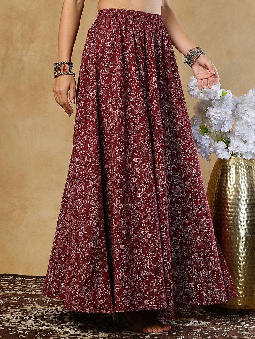 girls printed cotton a-line maxi skirt - 22489349 -  Standard Image - 1