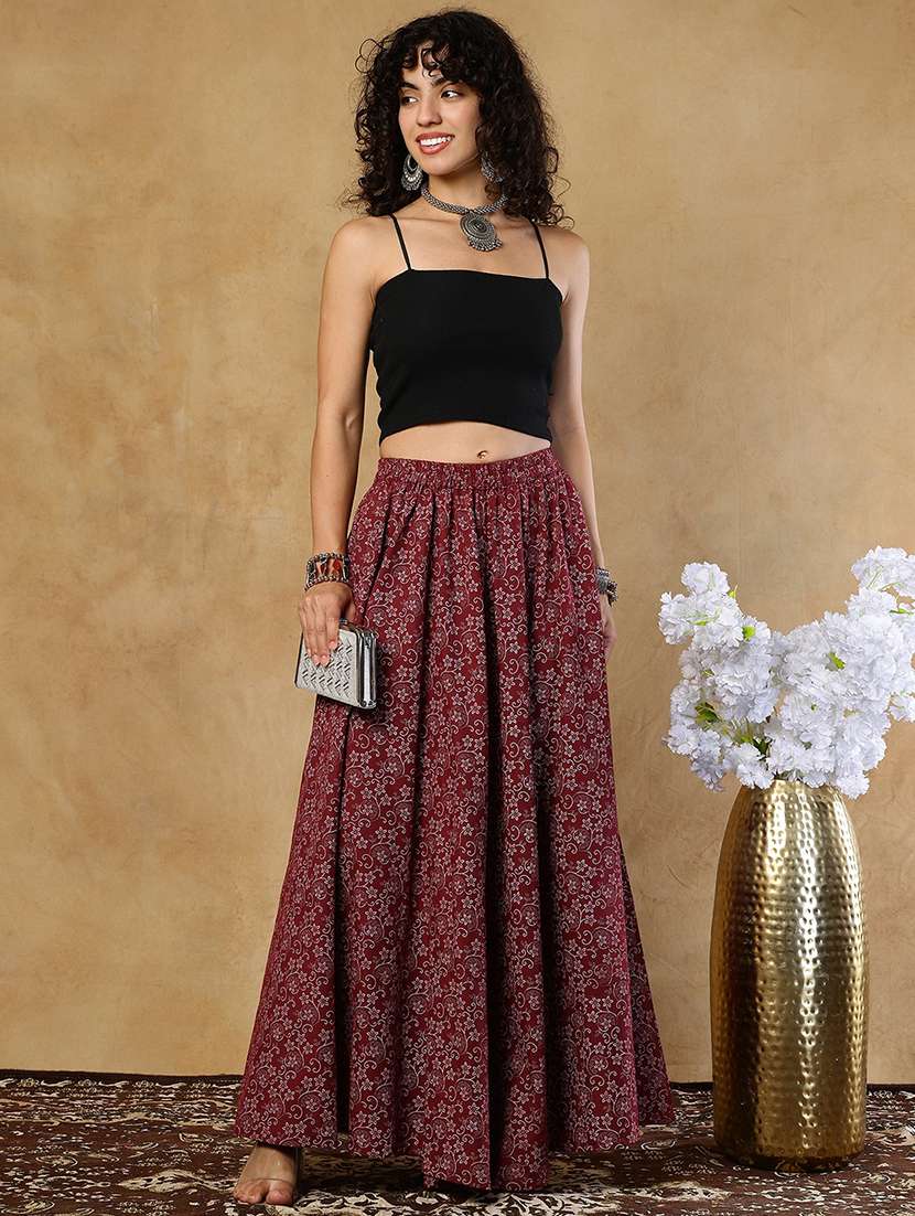 girls printed cotton a-line maxi skirt - 22489349 -  Standard Image - 4