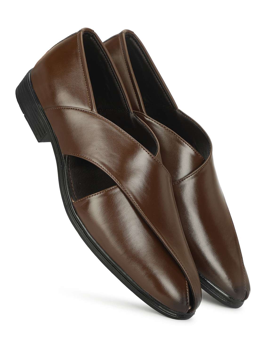 men brown slip on sandal - 22489408 -  Standard Image - 1