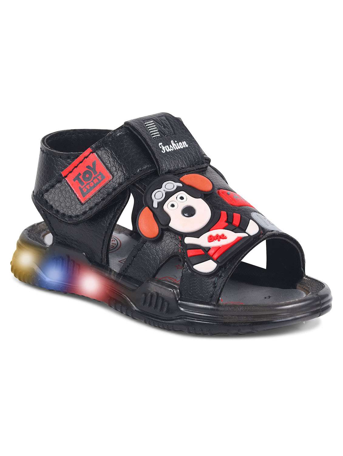 kids black synthetic floater - 22489553 -  Standard Image - 1