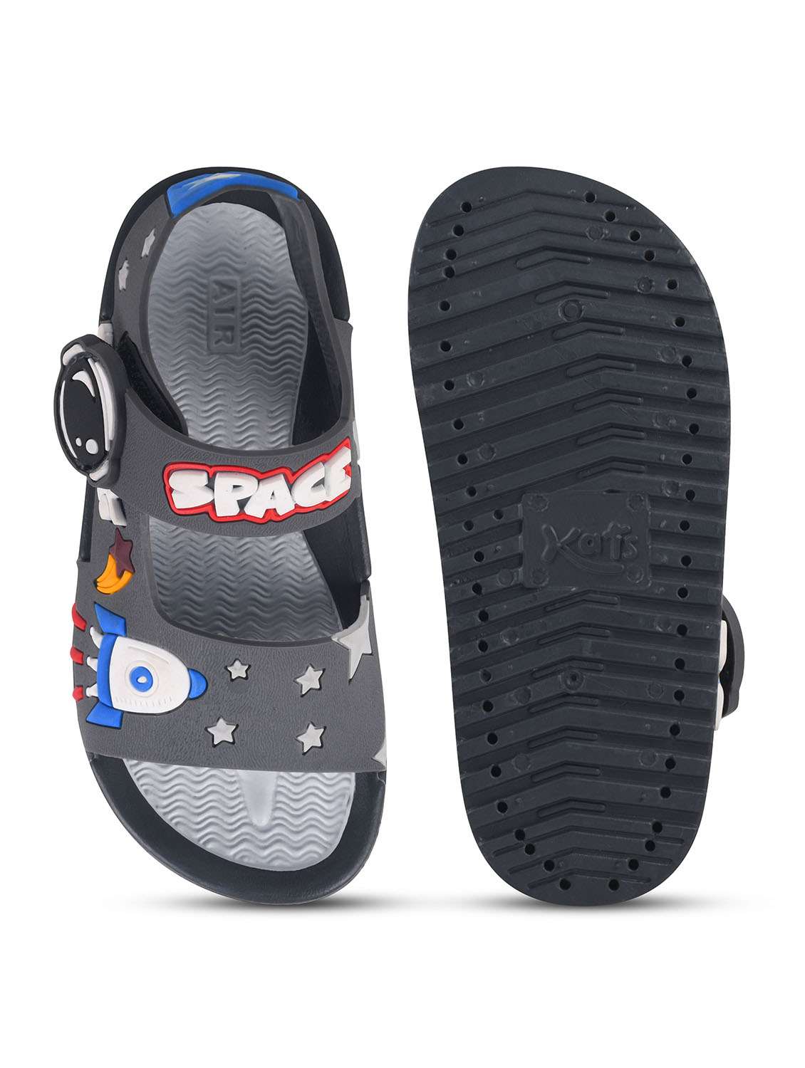 kids grey synthetic floater - 22489559 -  Standard Image - 4