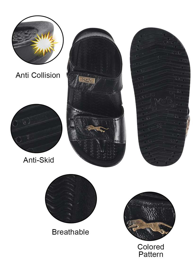 kids black synthetic floater - 22489562 -  Standard Image - 4