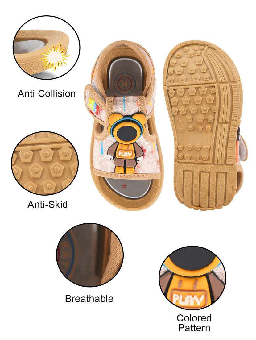kids brown synthetic floater - 22489598 -  Standard Image - 4