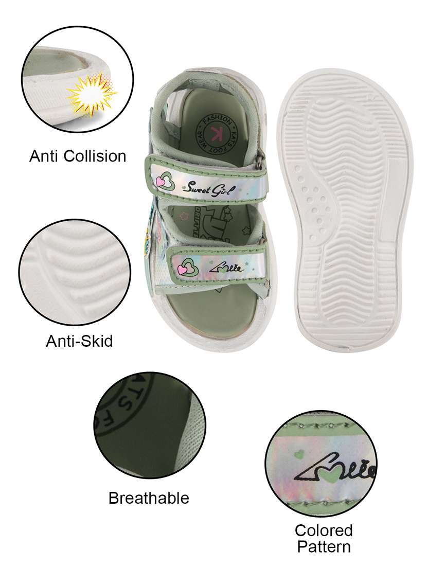 Kids Green Synthetic Floater - 22489605 -  Standard Image - 4