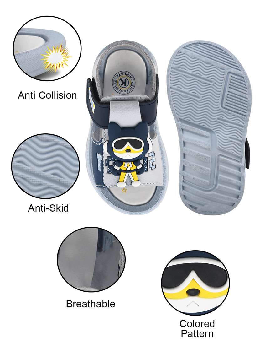 kids blue synthetic floater - 22489622 -  Standard Image - 4