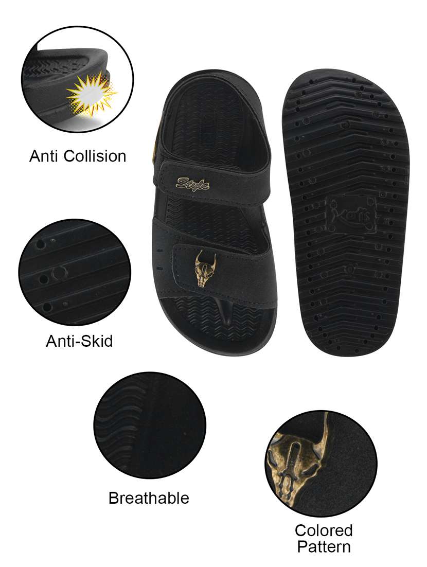 kids black synthetic floater - 22489630 -  Standard Image - 4