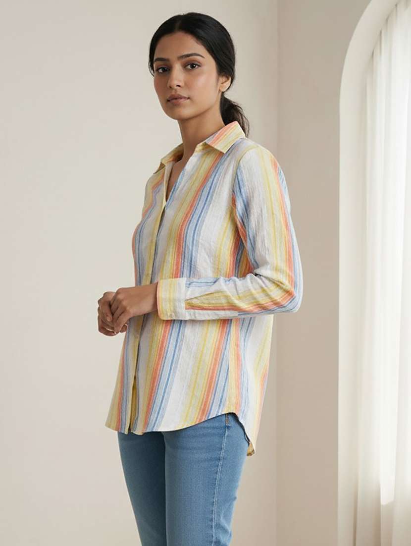 women multi colored cotton regular shirt - 22489734 -  Standard Image - 1