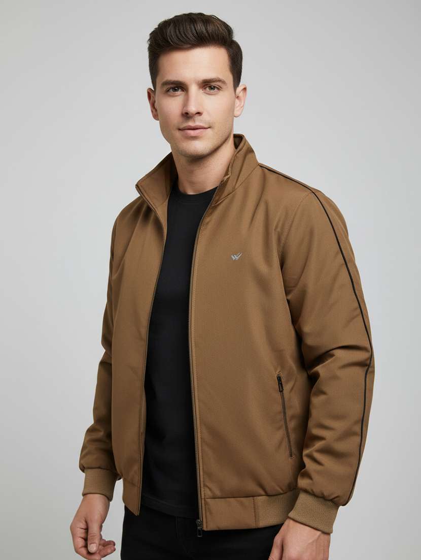 men solid long sleeve insulator bomber jacket - 22489737 -  Standard Image - 1