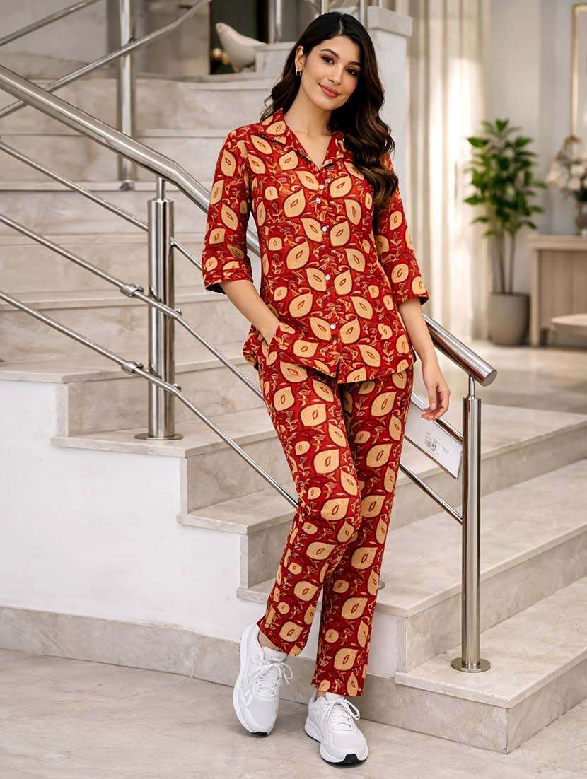 girls floral print rayon shirt and trouser set - 22489790 -  Standard Image - 1