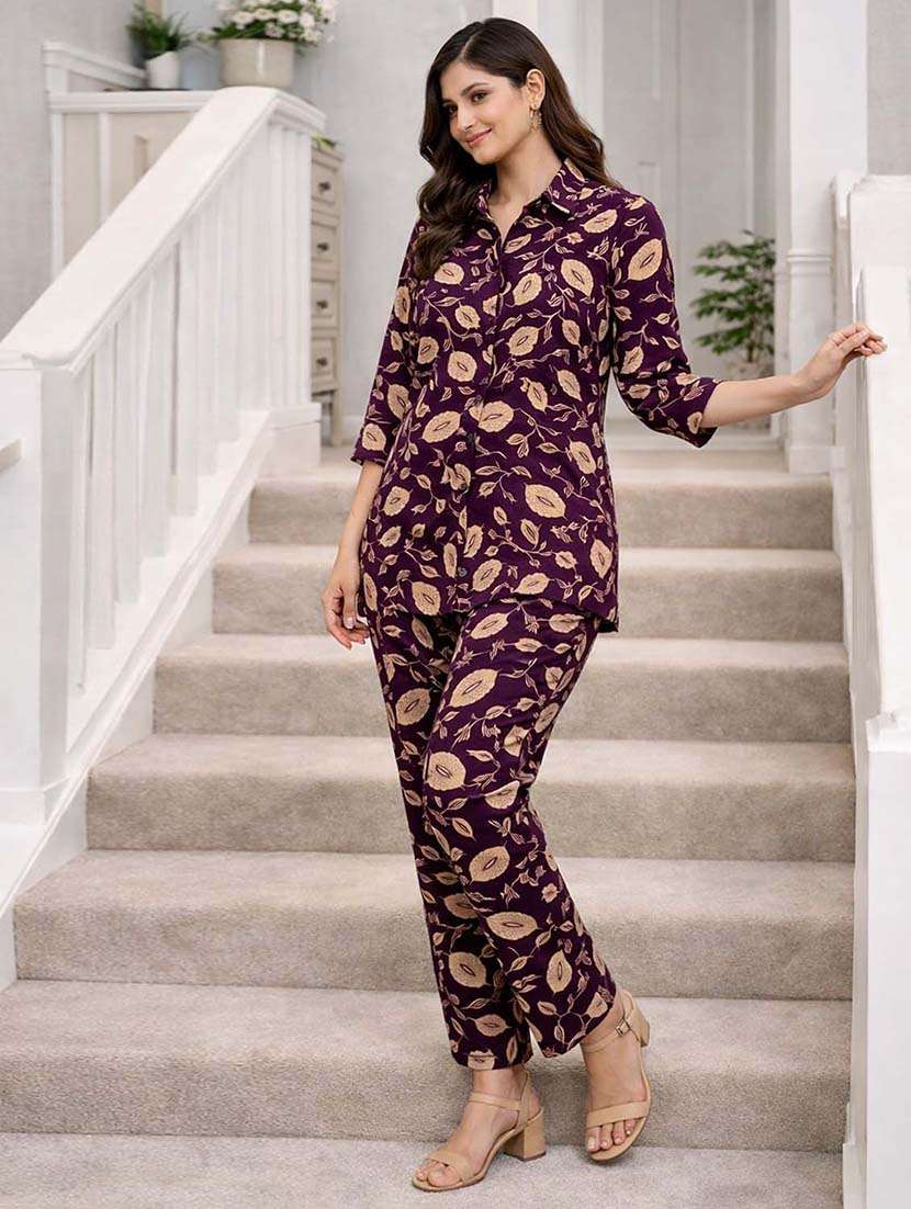 girls floral rayon top and trouser set - 22489791 -  Standard Image - 1