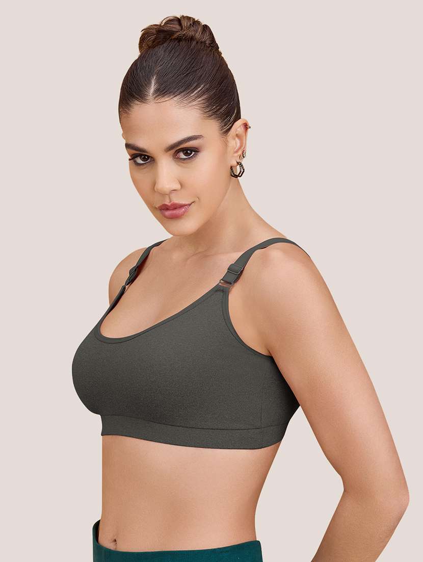 women grey lycra sports bra - 22489792 -  Standard Image - 1