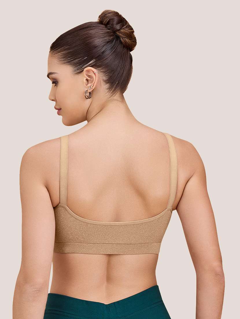 women pack of 2 non padded lycra regular strap sports bra - 22489804 -  Standard Image - 6