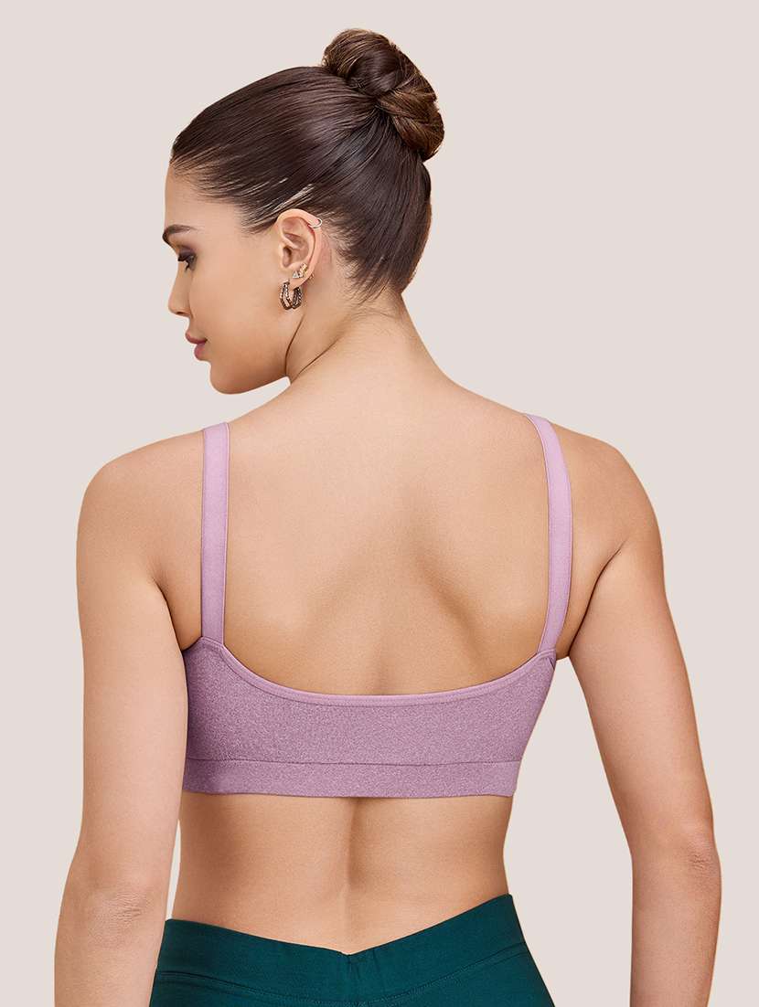 women pack of 2 non padded lycra regular strap sports bra - 22489809 -  Standard Image - 4