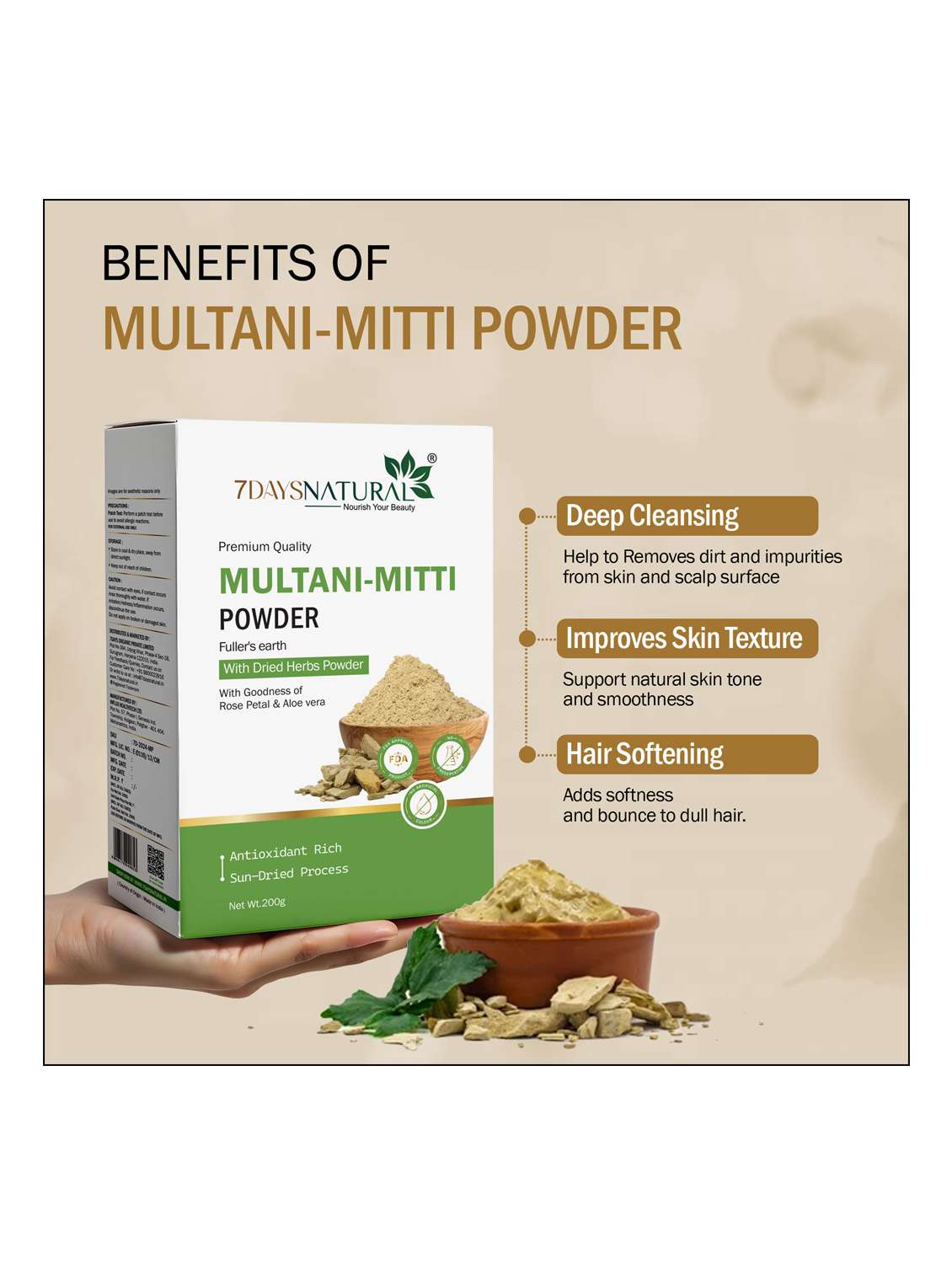 multani mitti powder - 22489819 -  Standard Image - 1