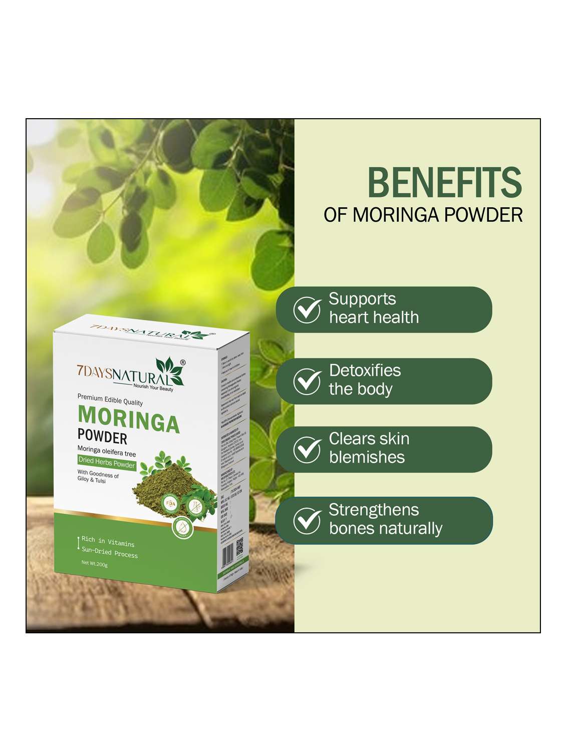 7daysnatural premium edible quality moringa powder - 22489820 -  Standard Image - 1