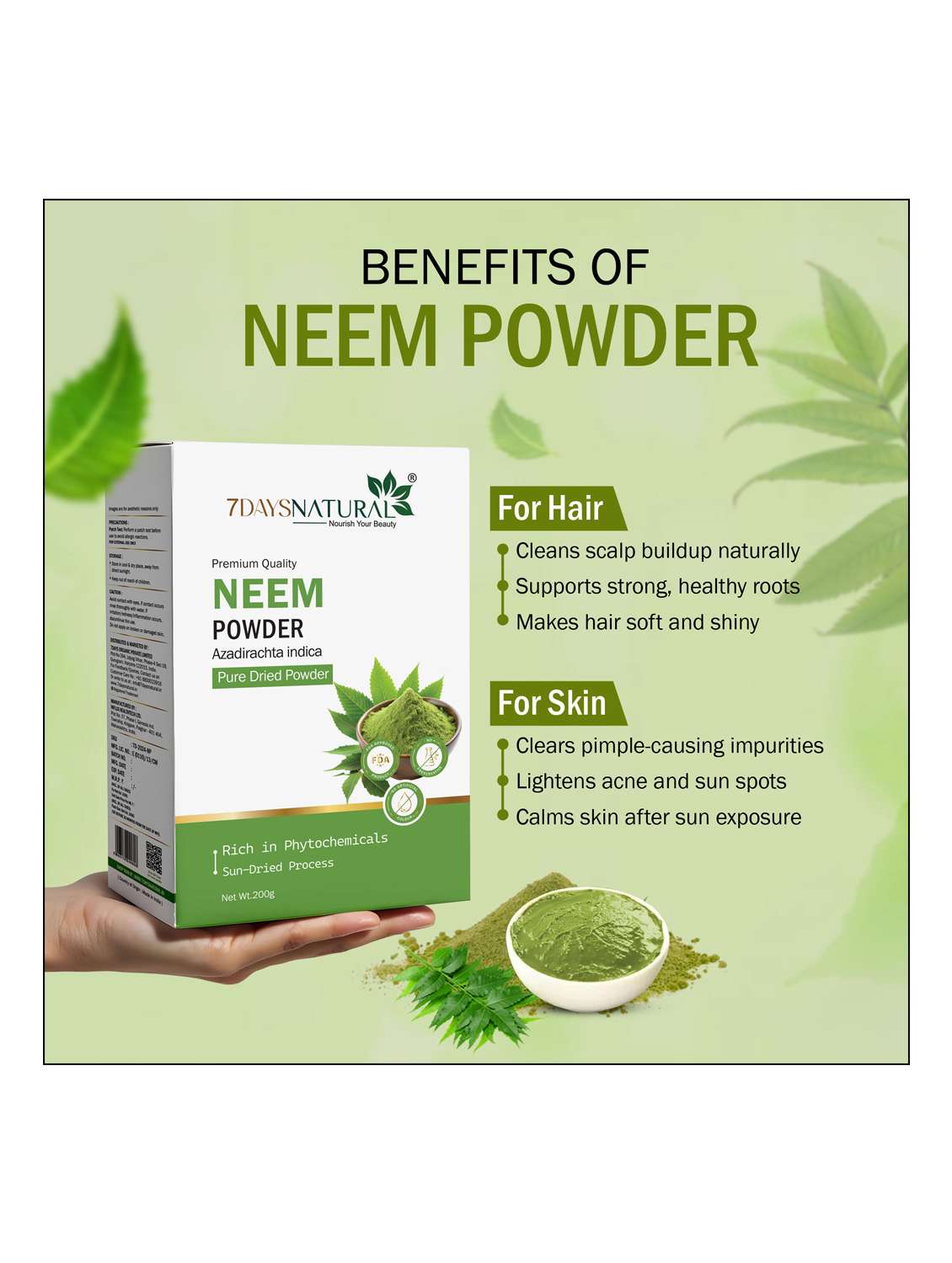 7daysnatural premium quality neem powder - pure dried powder - 22489821 -  Standard Image - 1