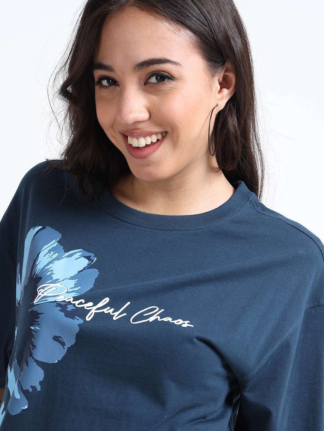girls floral print round neck cotton t-shirt - 22489831 -  Standard Image - 1