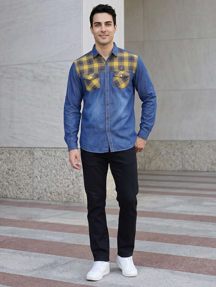 men checkered long sleeve regular fit casual shirt - 22489860 -  Standard Image - 4