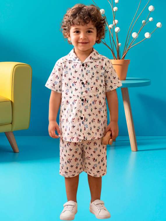 boys printed short sleeves shirt and shorts set - 22489868 -  Standard Image - 1
