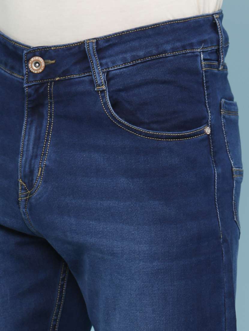 Men Washed Mid Rise Full Length Tapered Jeans - 22490111 -  Standard Image - 1
