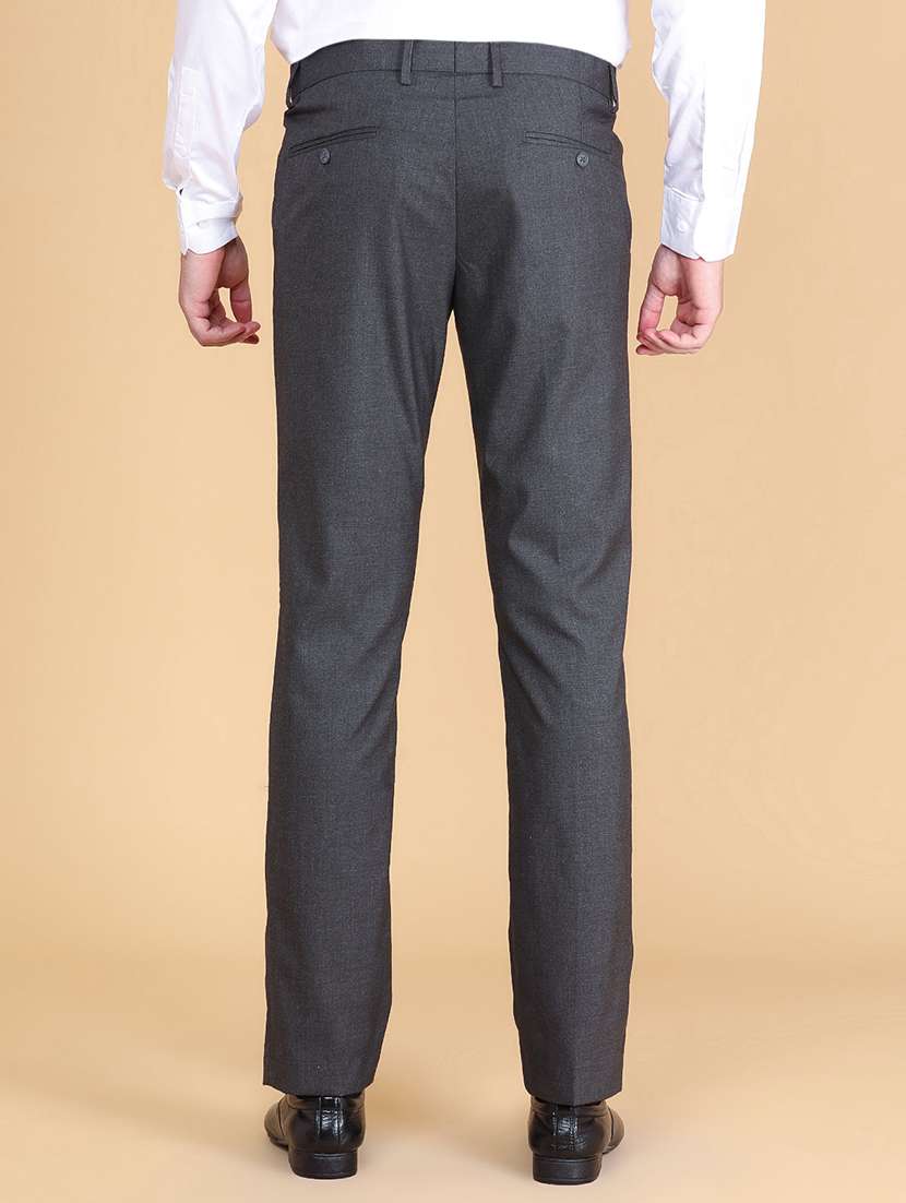 men solid mid rise regular fit trouser - 22490115 -  Standard Image - 4