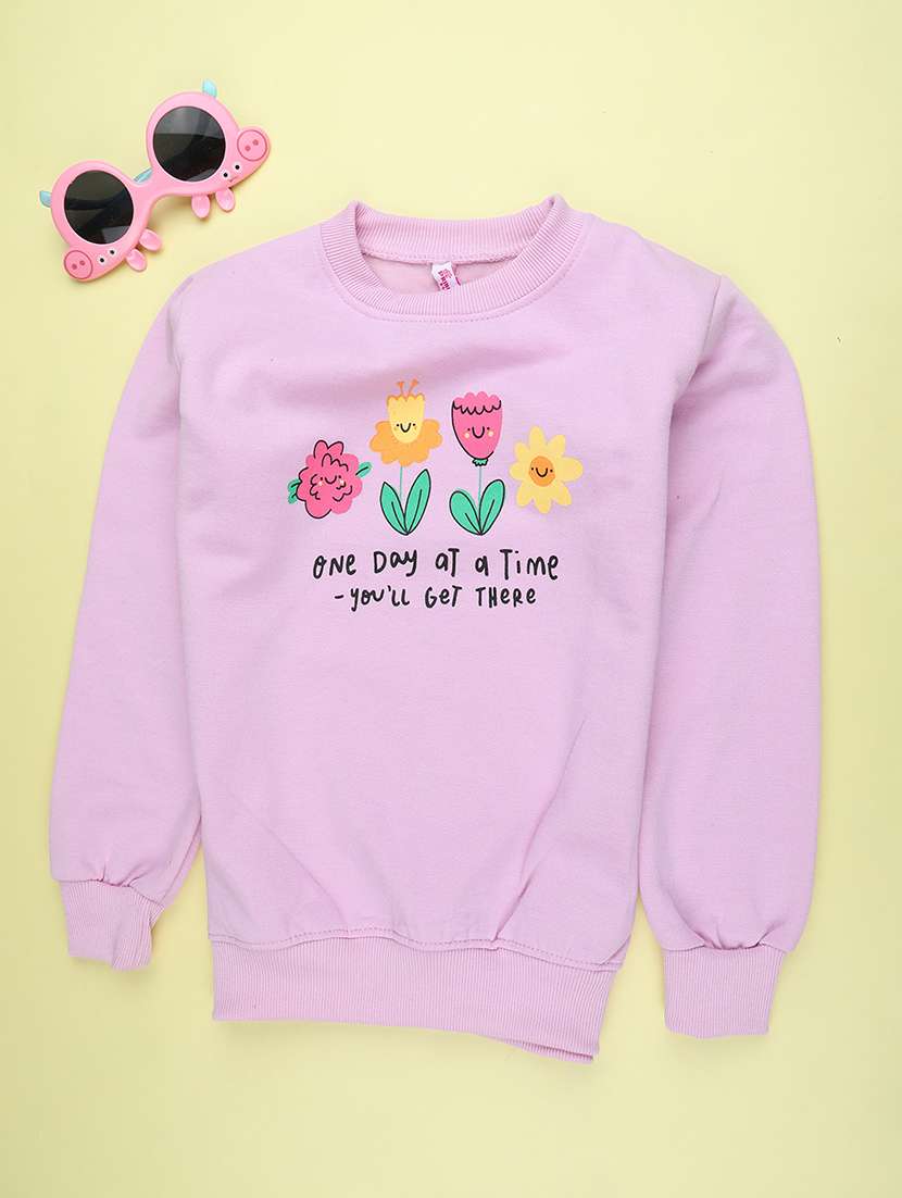 Girls Printed Long Sleeves Regular Fit Sweatshirt - 22490204 -  Standard Image - 1