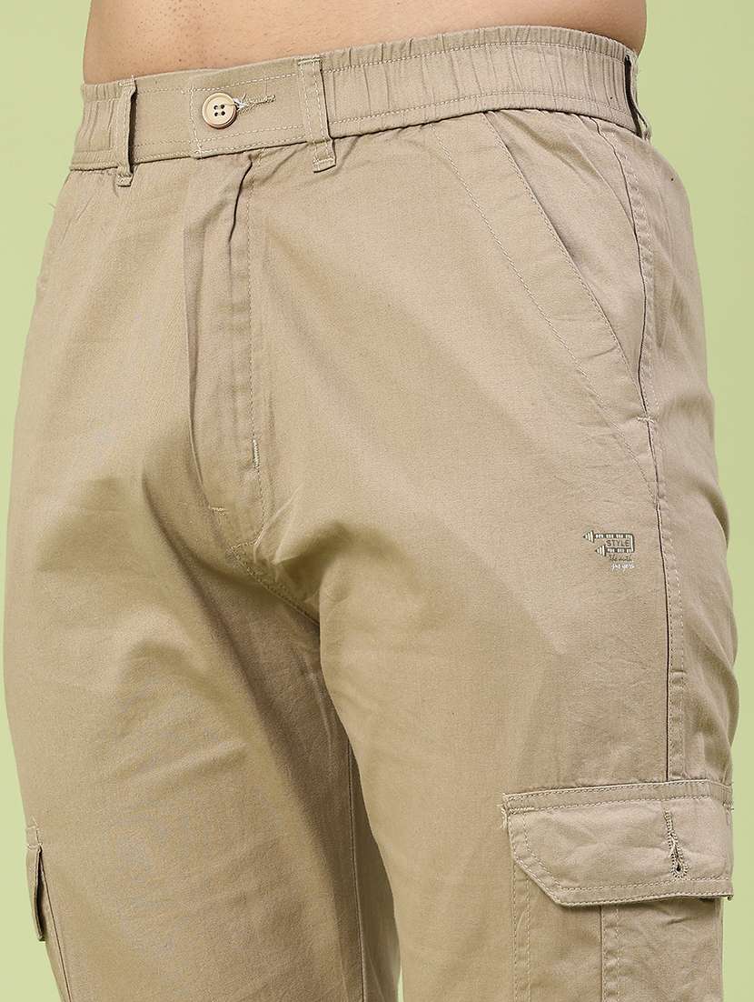 men solid mid rise regular fit cargo  - 22490270 -  Standard Image - 1