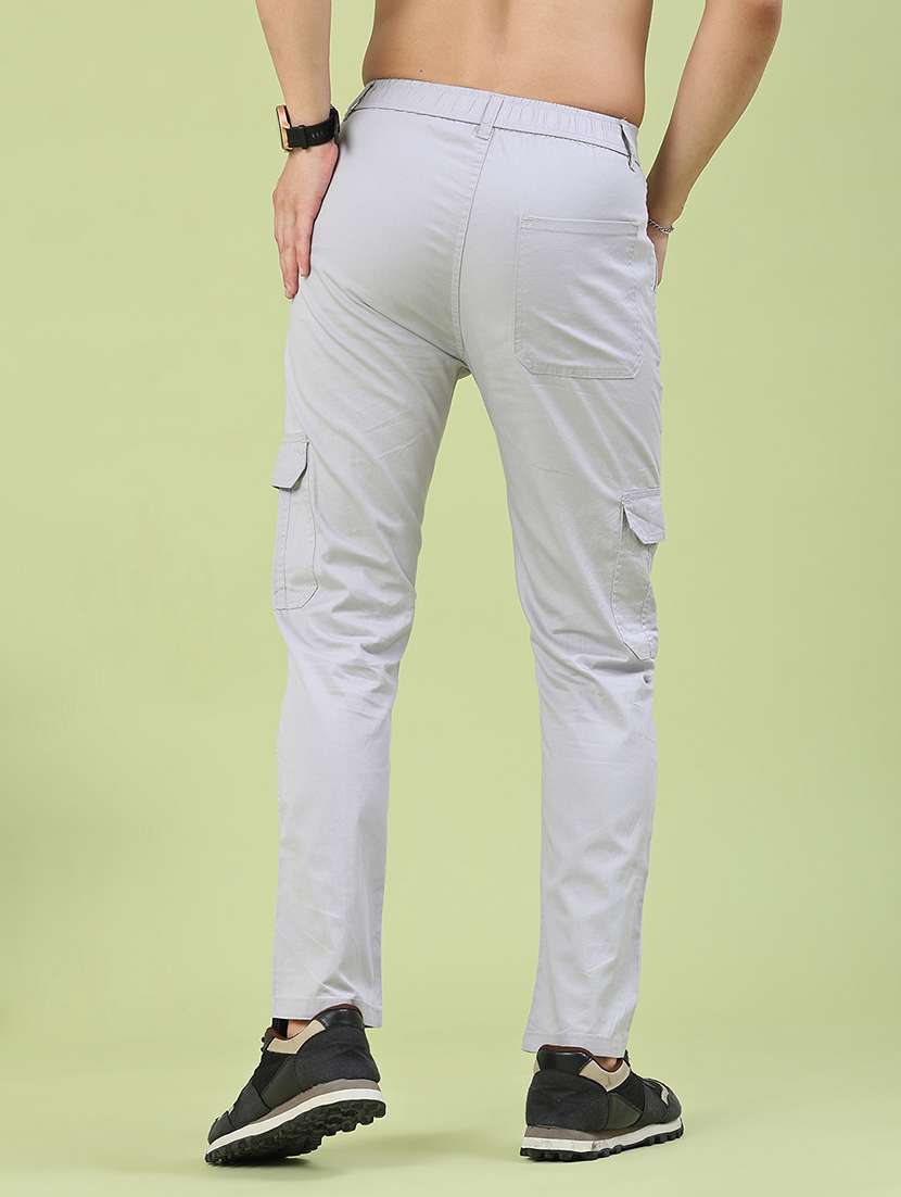 men solid mid rise regular fit cargo  - 22490273 -  Standard Image - 4