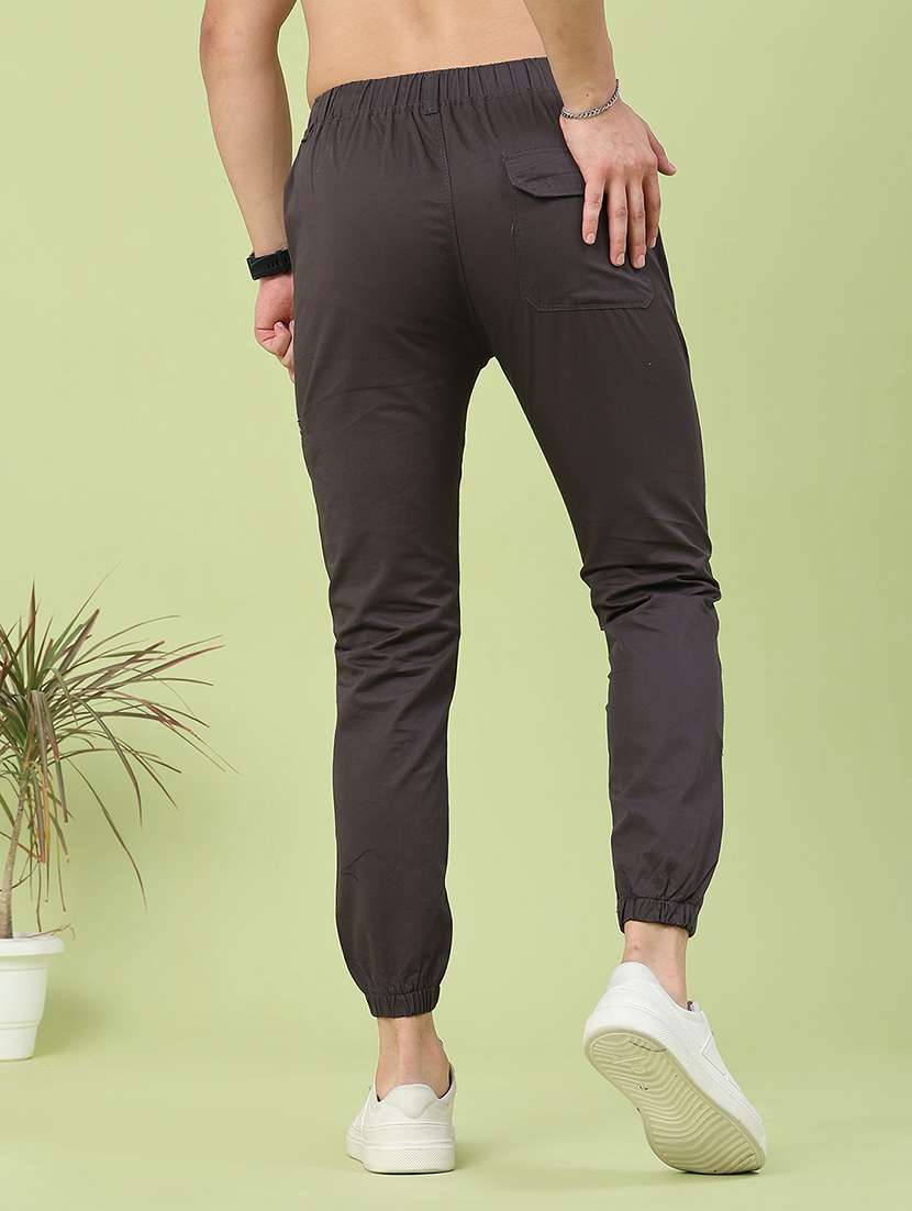 men solid mid rise regular fit jogger - 22490274 -  Standard Image - 4