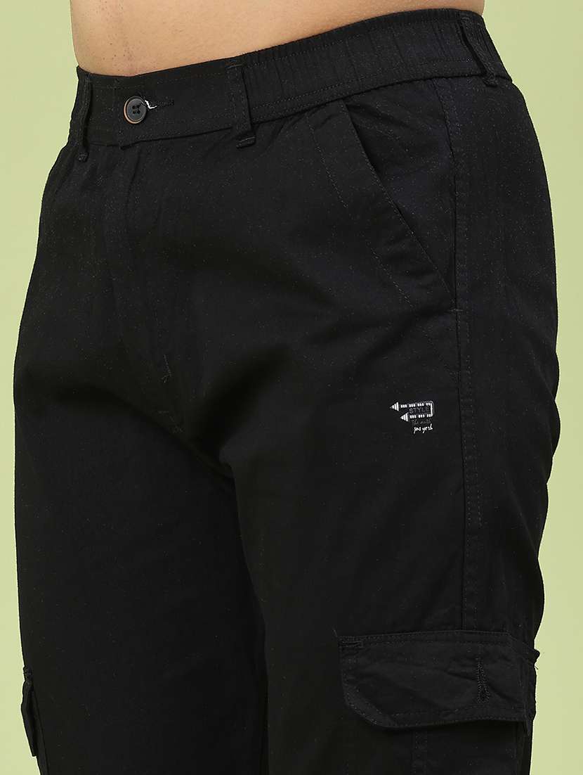 Men Solid Mid Rise Regular Fit Cargo - 22490277 -  Standard Image - 1