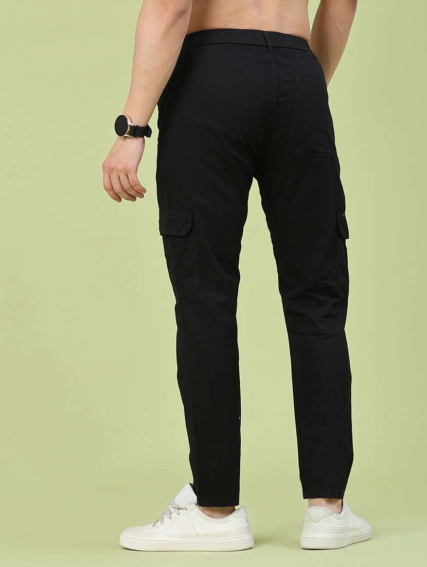 Men Solid Mid Rise Regular Fit Cargo - 22490277 -  Standard Image - 4
