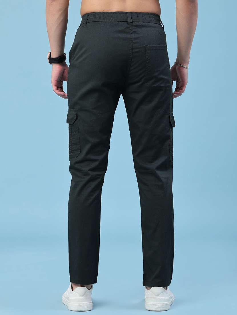 men solid mid rise regular fit cargo  - 22490278 -  Standard Image - 4