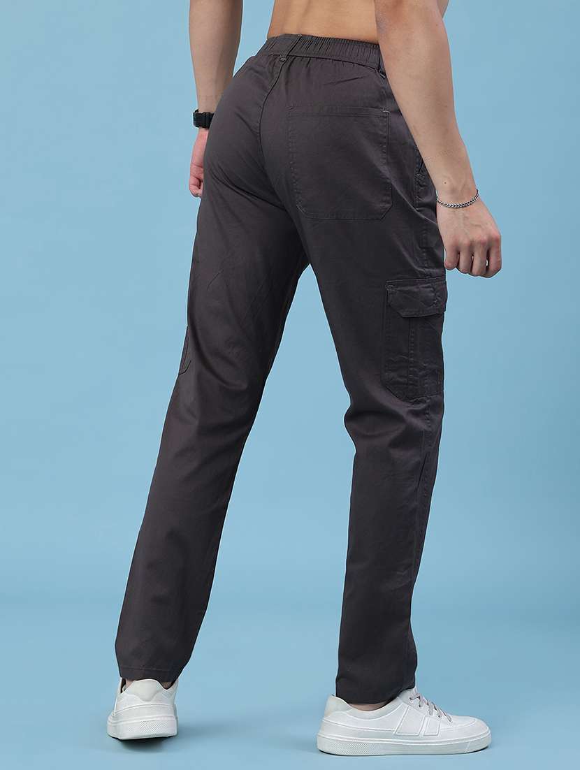 men solid mid rise regular fit cargo  - 22490283 -  Standard Image - 4
