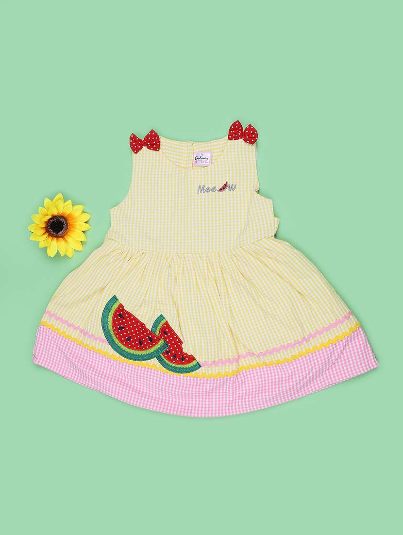 Girls Printed Puff Sleeves Frock - 22490308 -  Standard Image - 1