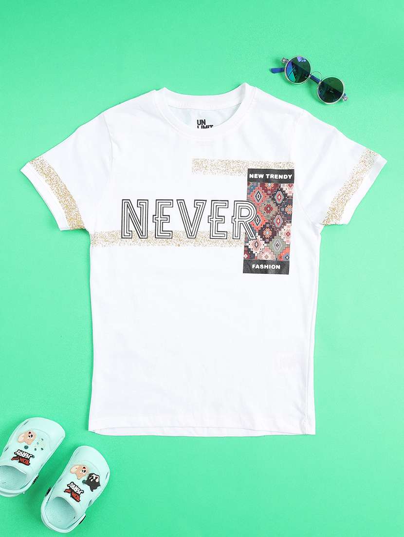 boys printed short sleeves regular fit t-shirt - 22490583 -  Standard Image - 1